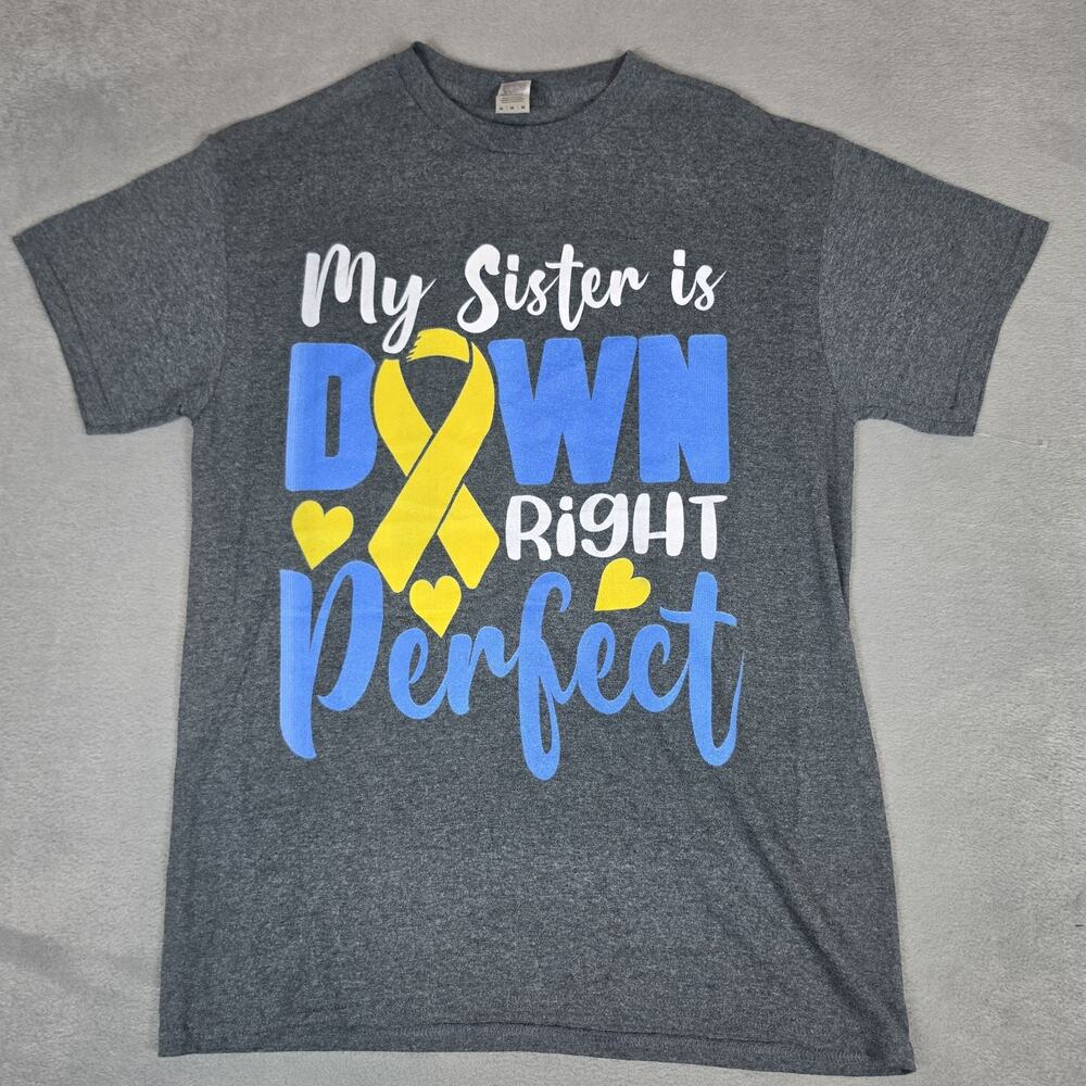 Gildan Heavy Cotton My Sister Is Down Right Perfect Awareness Ribbon T-Shirt M